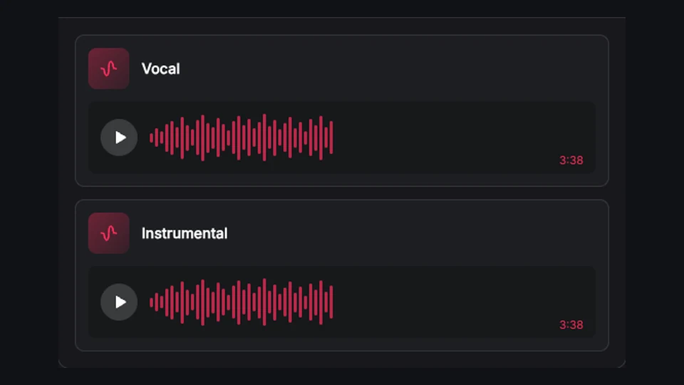 Separate vocal and instrumental waveform players in BeatMuse